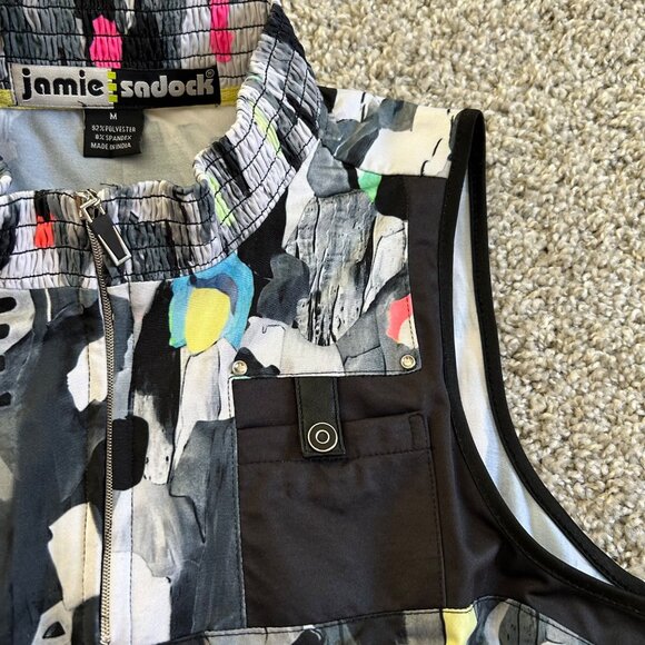 Jamie Sadock Womens Sz Medium Sleeveless Abstract Print Dress Multicolor - Picture 3 of 10